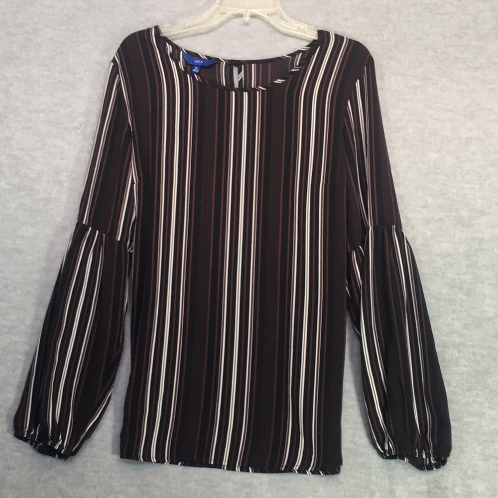 APT 9 Renascence Festival Comfy Extra Long Line Stretch Slimming Vertical Stripe
